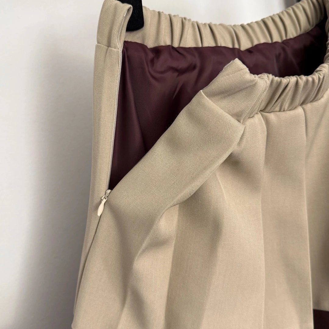 MMY Cropped Color-Block Track Jacket Beige and Burgundy Outerwear - 10