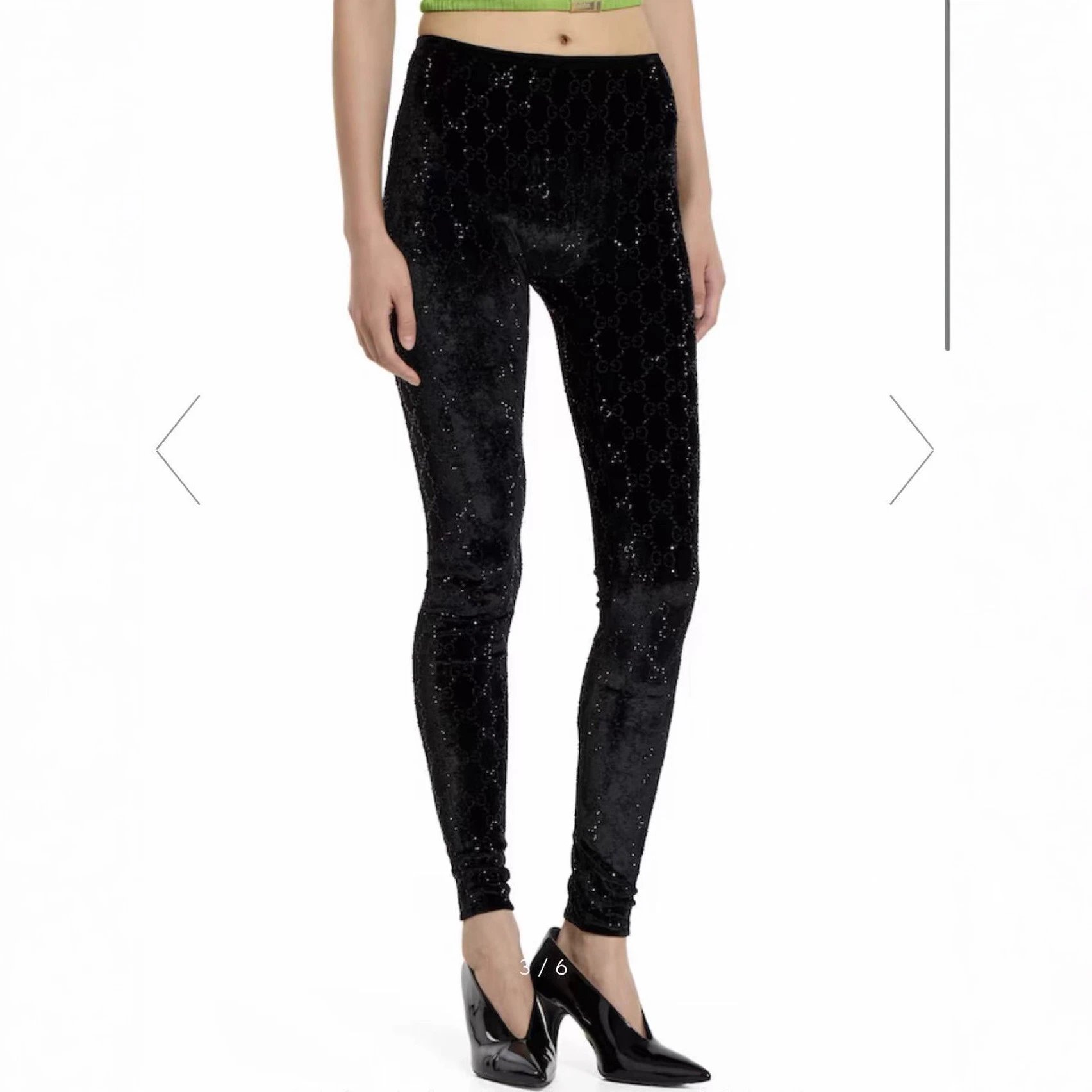 High-Waist Rhinestone Casual Pants