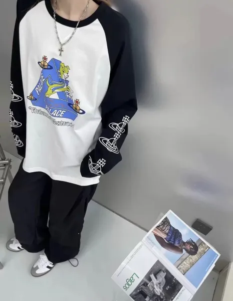 Palace x Vivienne Westwood Raglan Long-Sleeve T-Shirt White/Pink - 13