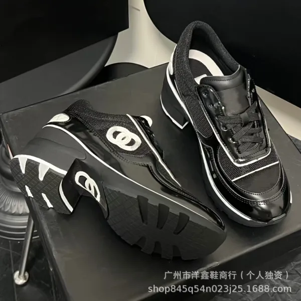 Chanel CC Logo Chunky Sneakers White Black - 6