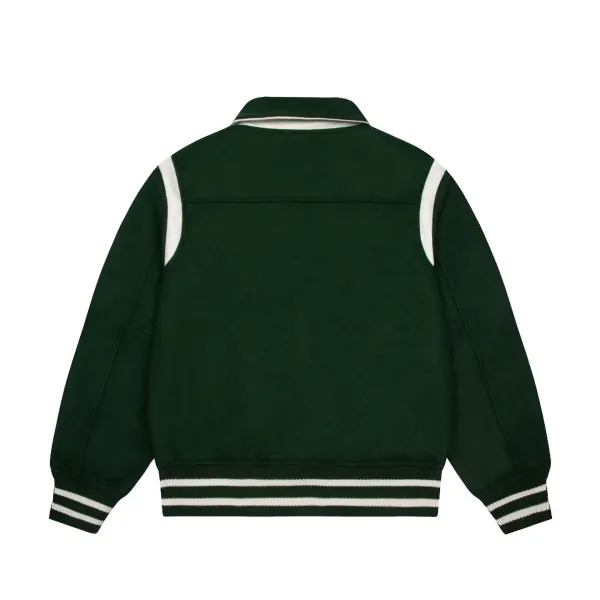 Marithe Francois Girbaud Varsity Jacket Navy with White Stripes Outerwear - 9