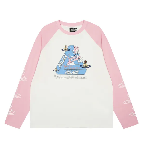 Palace x Vivienne Westwood Raglan Long-Sleeve T-Shirt White/Pink - 20