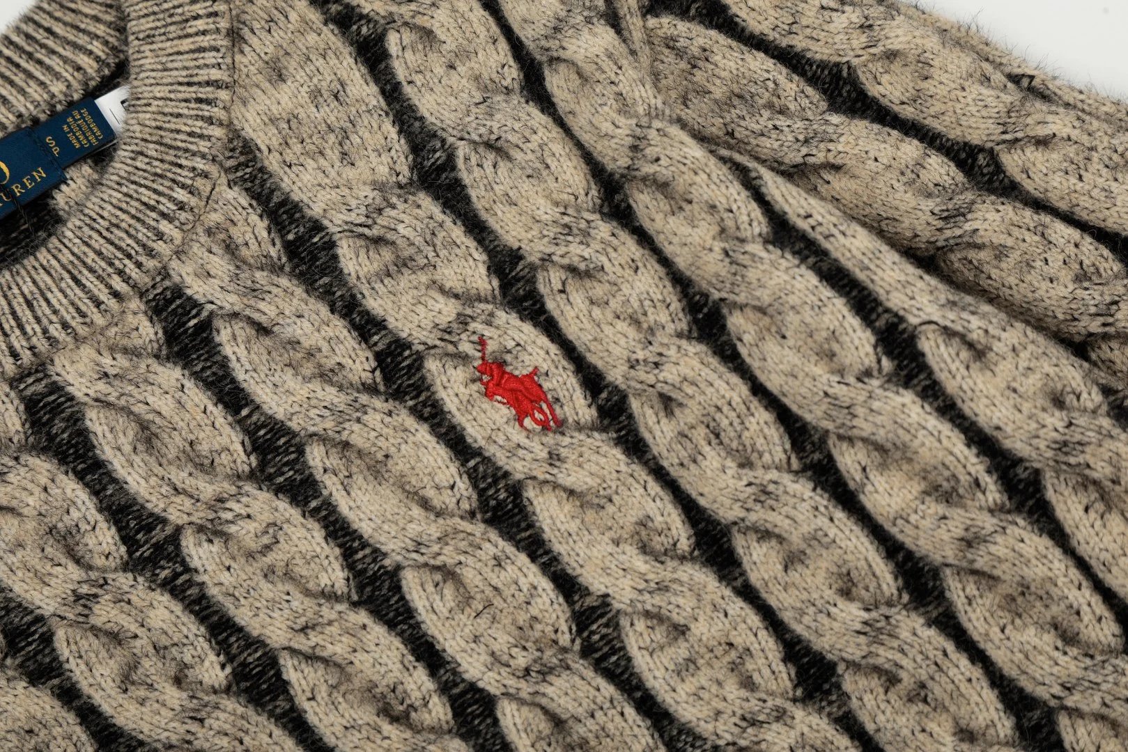 Polo Ralph Lauren Cable Knit Sweater Charcoal Gray Sweater - 11