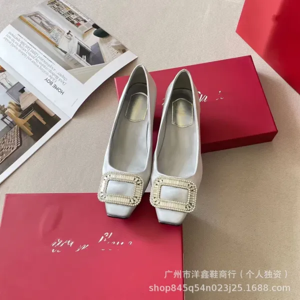 Black Square-Buckle Embellished Loafers - 16