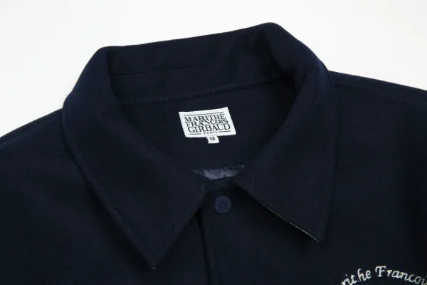 Marithe Francois Girbaud Varsity Jacket Navy with White Stripes Outerwear - 12
