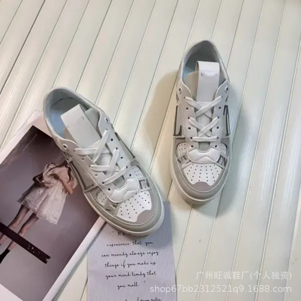 Dior B23 Low-Top Perforated White Gray Sneakers - 9