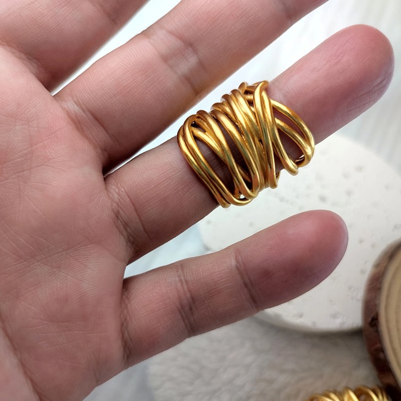 Gold Wire Coil Ring