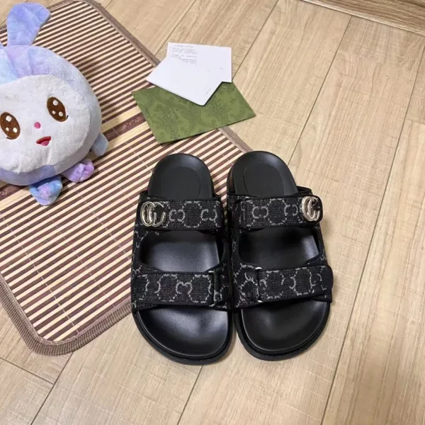 Celine Triomphe Logo Print Denim Blue Sport Sandals - 6