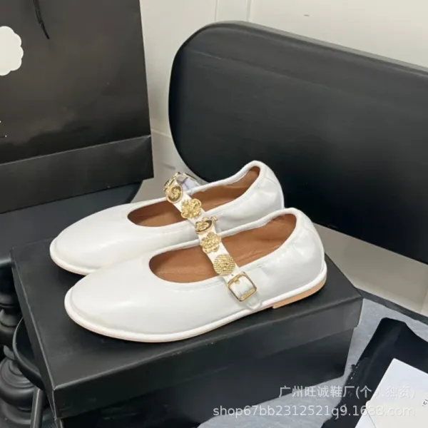 Versace Medusa Mary Jane White Leather Flats - 11