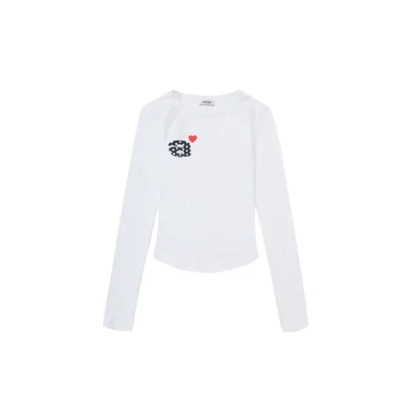 Play Comme des Garçons Heart Eyes Polka Dot Long-Sleeve T-Shirt White - 1