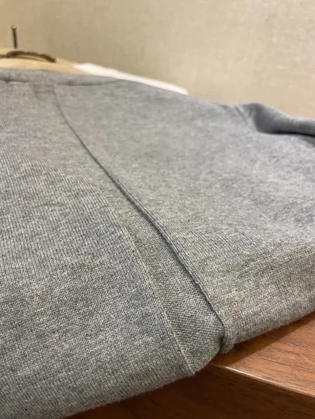 Minimalist V-Neck Cardigan in Gray, White, and Black - 9