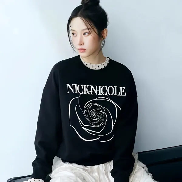 NickNicole Rose Graphic Hoodie White - 4