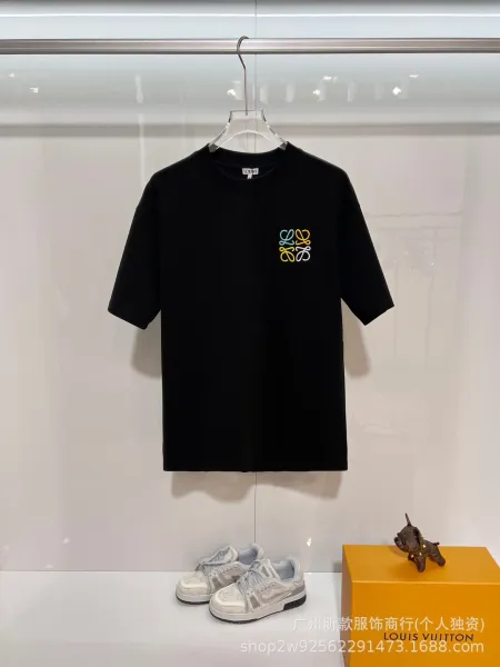 Loewe Anagram Multicolor Embroidered Black T-Shirt - 6