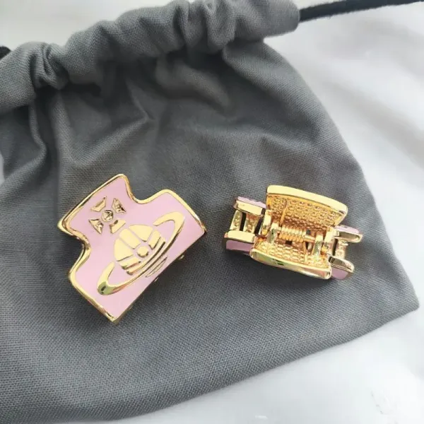 Vivienne Westwood Orb Pink Hair Claw Clips - 1