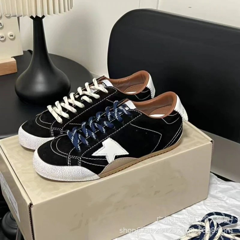 Golden Goose Superstar Pink Suede with Silver Star Sneakers - 6