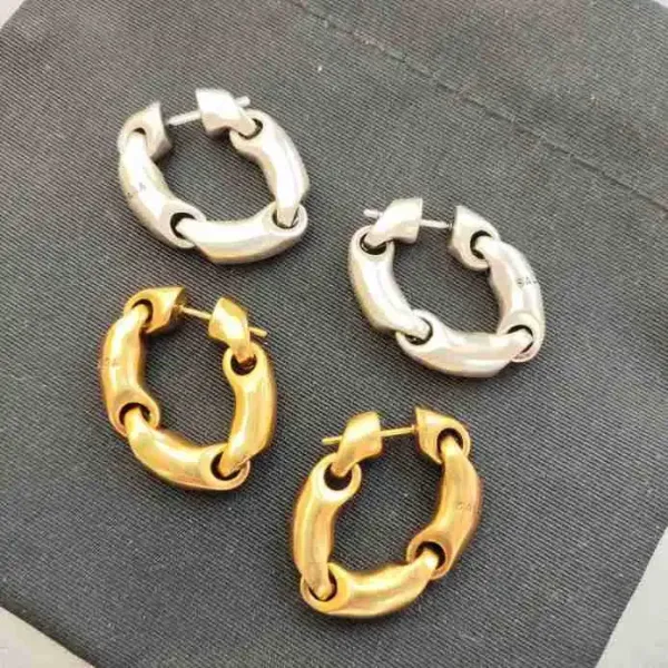 Gucci Link to Love Hoop Earrings Gold Jewelry - 4