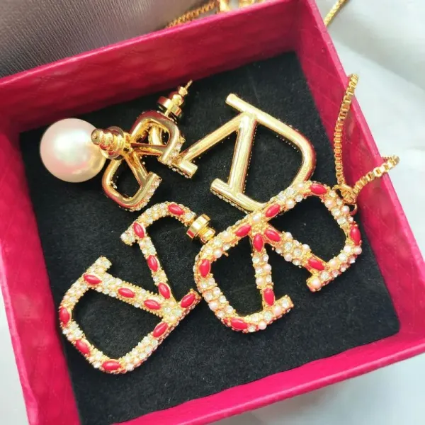 Dior CD Icon Earrings Red and Gold Crystal Embellished Hoop Earrings - 2
