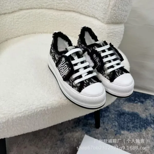 Off-White x Unknown Brand Deconstructed Canvas Sneakers Black/White - 4
