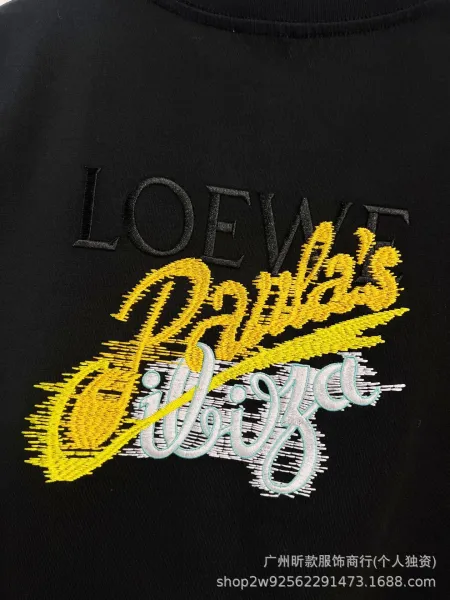 Loewe Anagram Multicolor Embroidered Black T-Shirt - 11