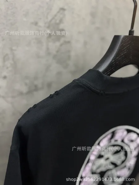 GRA 6603# Embroidered Cross T-Shirt Black - 12