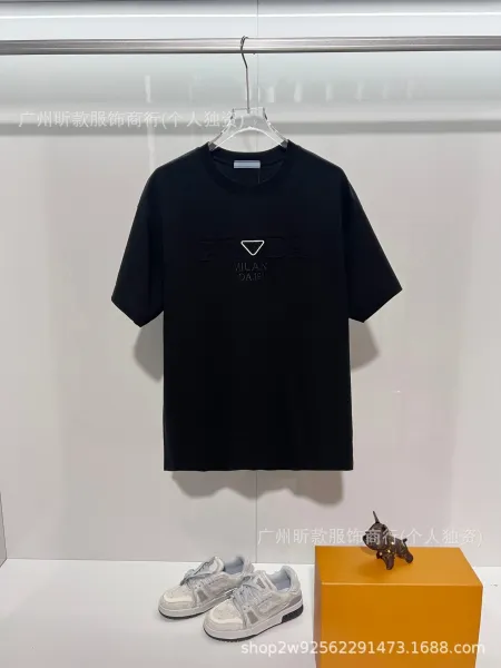 Prada Logo-Embossed Black T-Shirt - 42