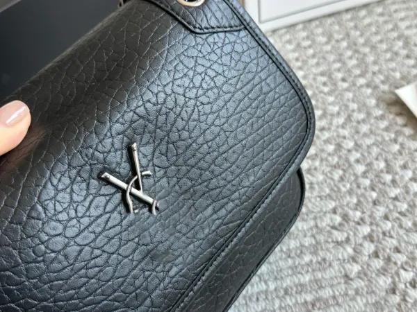 Saint Laurent Loulou Mini Chain Bag Burgundy Leather Shoulder Bag - 5