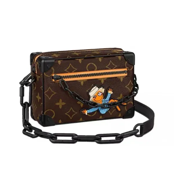Louis Vuitton x Takashi Murakami Monogram Mini Soft Trunk Orange Character Crossbody Bag - 1
