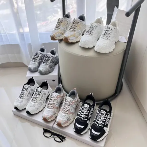 Off-White Diagonal Arrow Mesh Chunky Sneakers Beige Gold Multicolor - 10