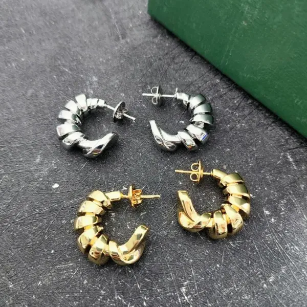Hermès Twisted Hoop Earrings Silver Jewelry - 6