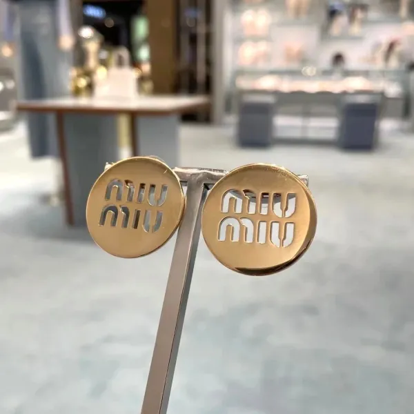 Miu Miu Logo Disc Stud Earrings Silver - 4