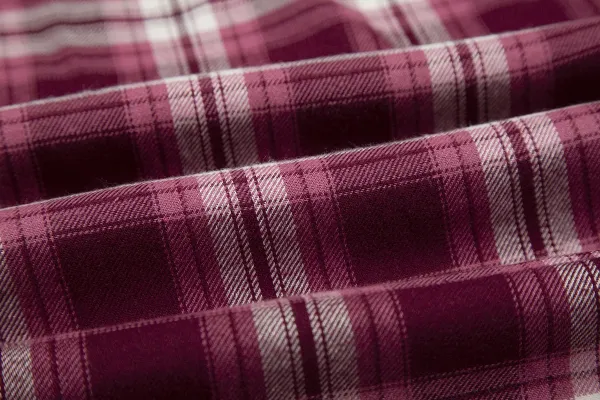 Design Plaid Lounge Pants with LOVE Print Burgundy Sleepwear - 11