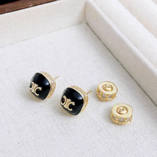 Gucci GG Marmont Stud Earrings Black Onyx Gold-Plated Earrings - 5