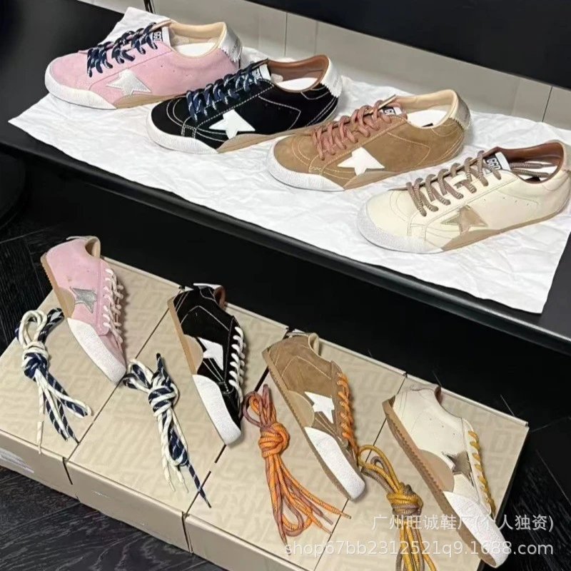 Golden Goose Superstar Pink Suede with Silver Star Sneakers - 2