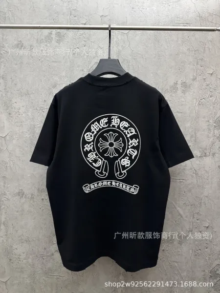 GRA 6603# Embroidered Cross T-Shirt Black - 5