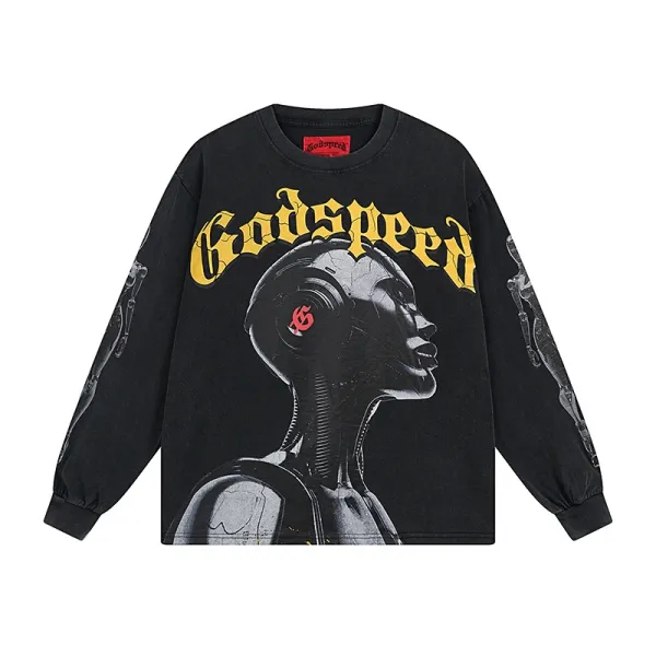 Godspeed Cybernetic Graphic Long-Sleeve T-Shirt Black - 1