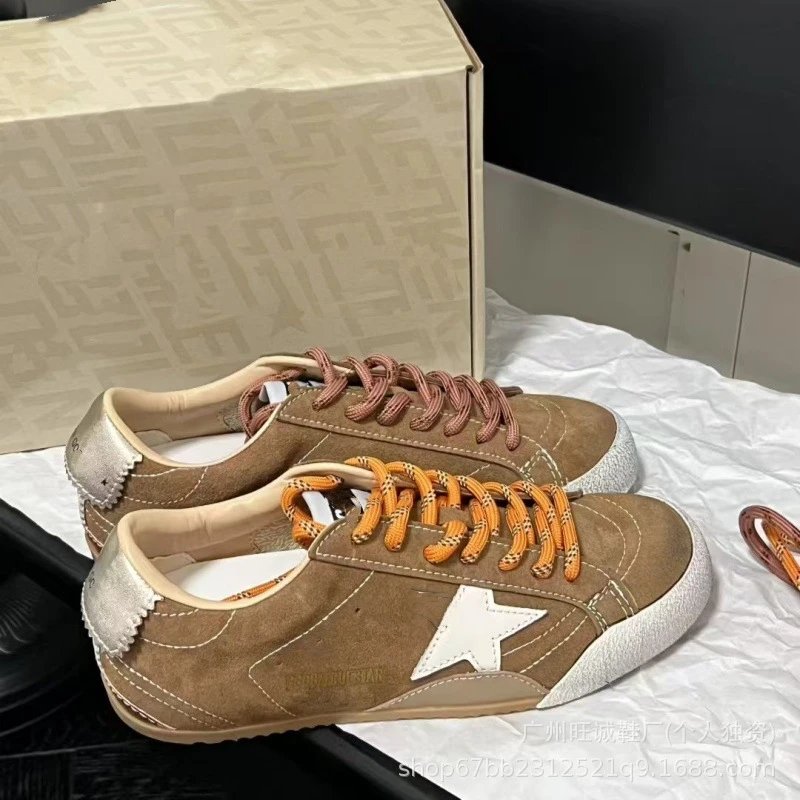 Golden Goose Superstar Pink Suede with Silver Star Sneakers - 9