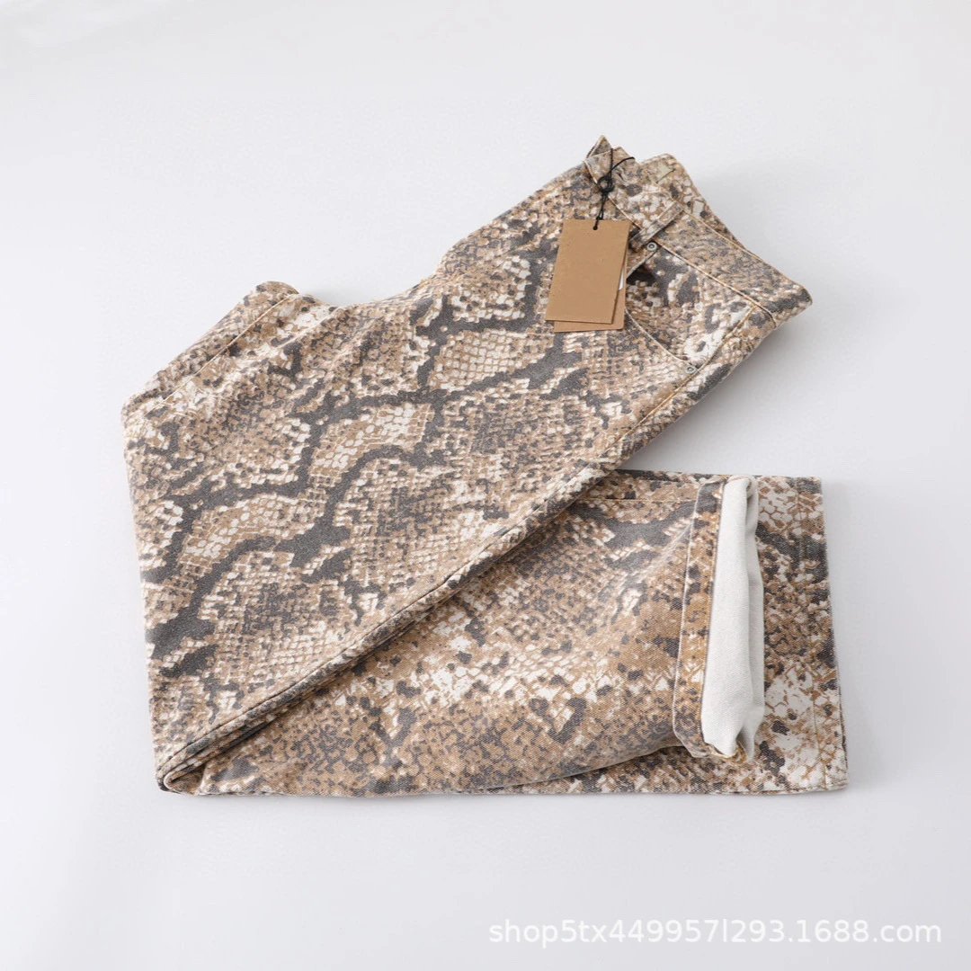 Unbranded Jeans Snake-Print Wide-Leg image 3