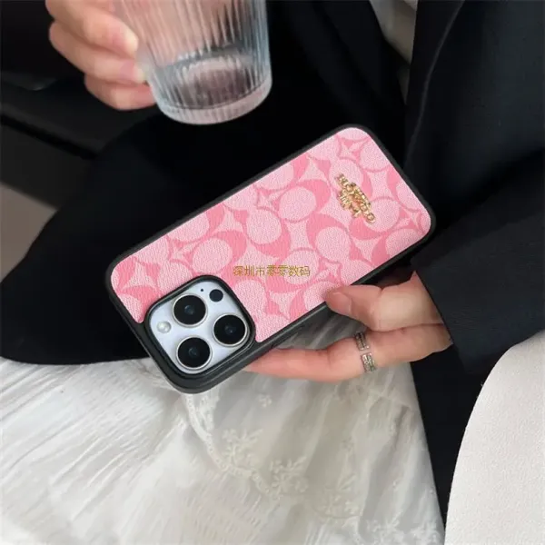Coach Signature Print iPhone 14 Pro Max Case Beige Phone-Case - 3