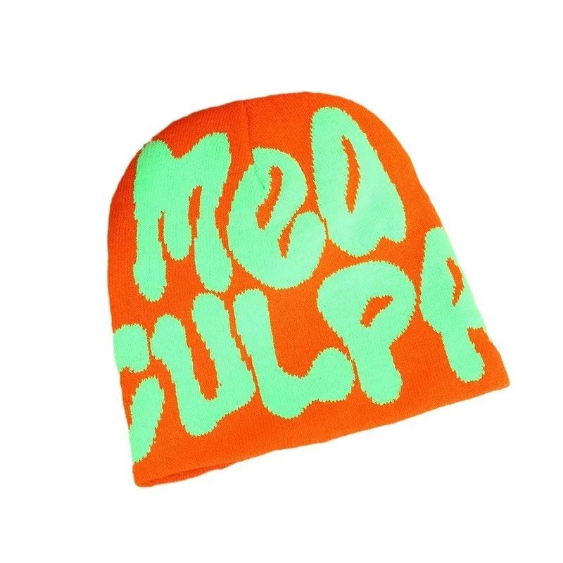Unbranded Hats Knitted Beanie with Oversized Lettering image 3