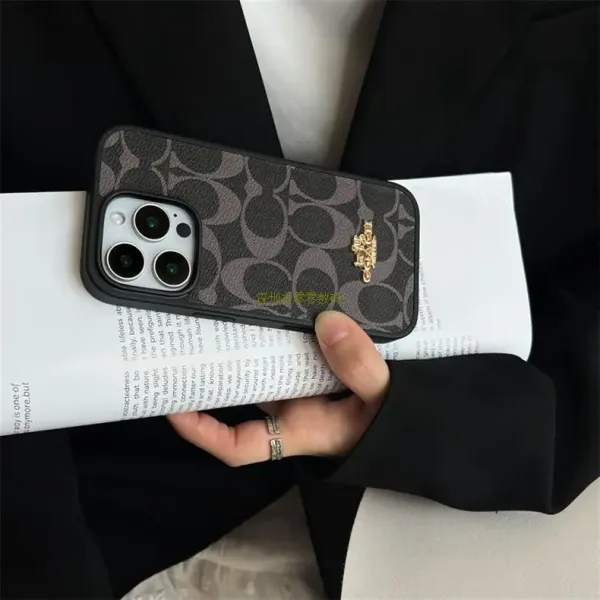 Coach Signature Print iPhone 14 Pro Max Case Beige Phone-Case - 6
