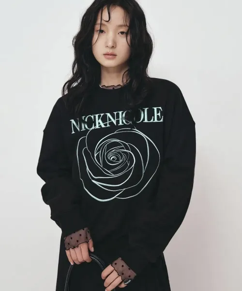 NickNicole Rose Graphic Hoodie White - 35