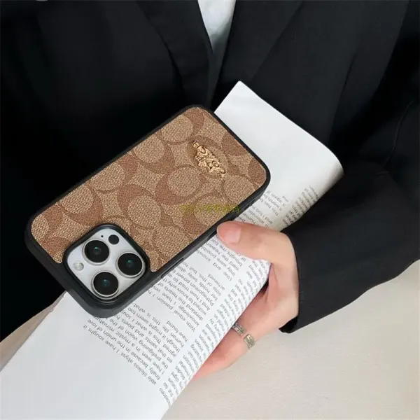 Coach Signature Print iPhone 14 Pro Max Case Beige Phone-Case - 8