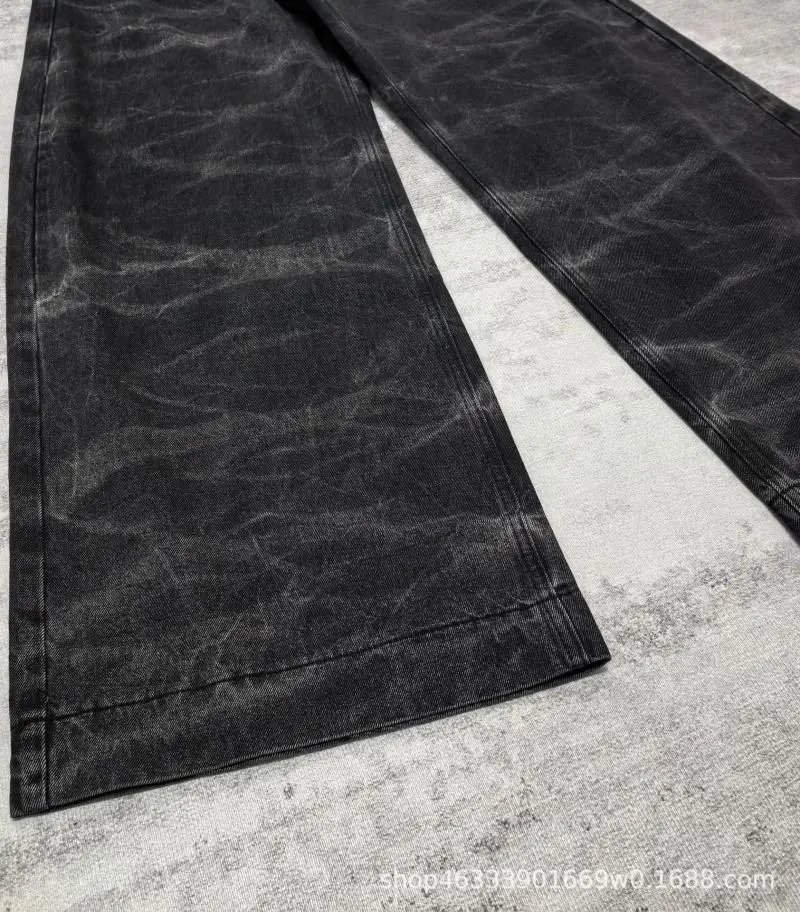 Gallery Dept. Distressed Wide-Leg Black Jeans - 9