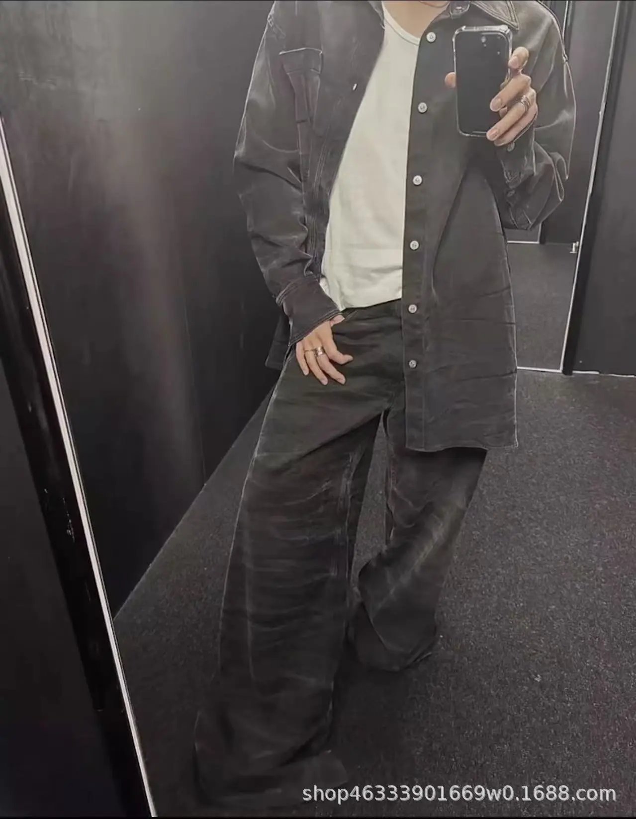 Gallery Dept. Distressed Wide-Leg Black Jeans - 12