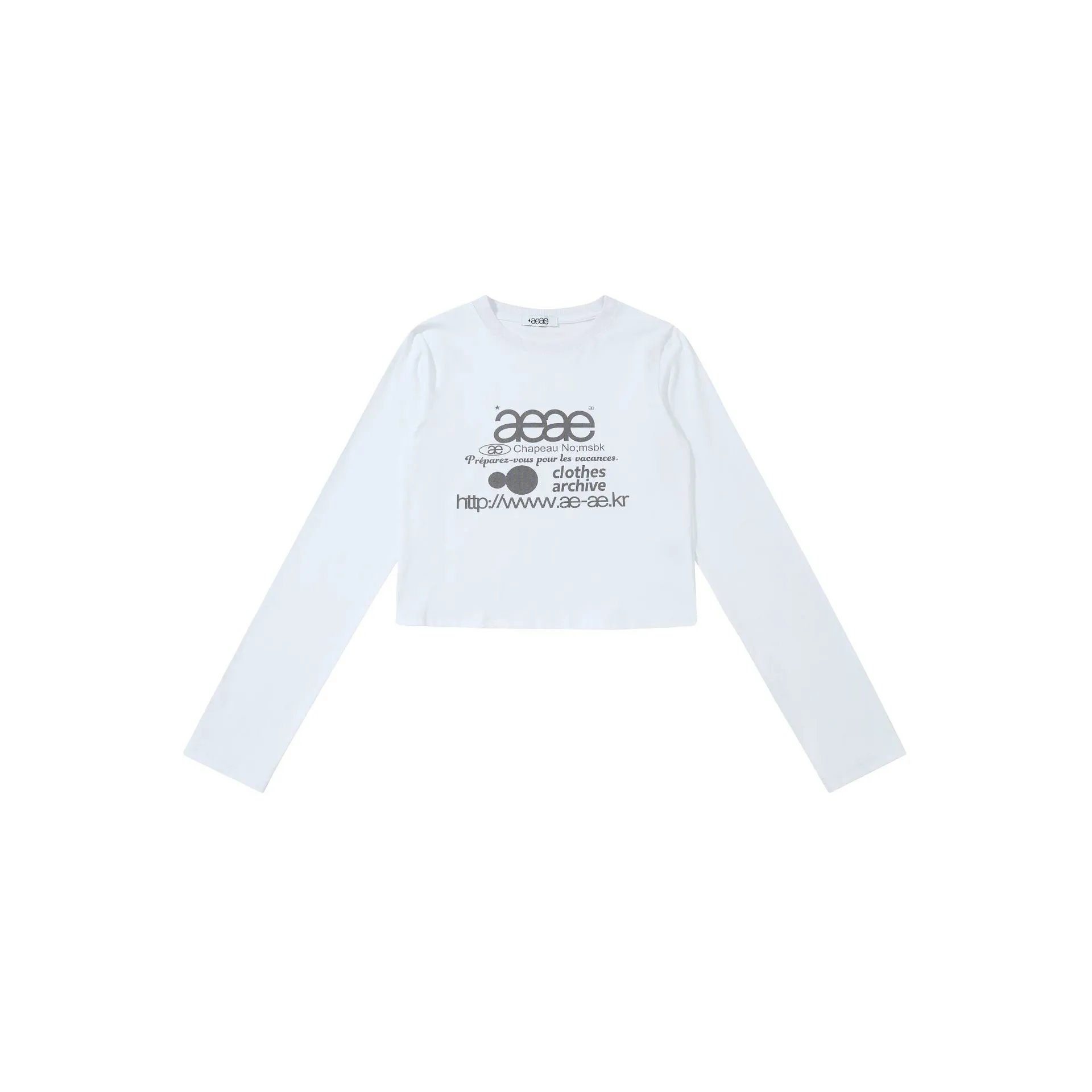 Aeae Chapter Normaek Cropped Long-Sleeve T-Shirt Navy - 6