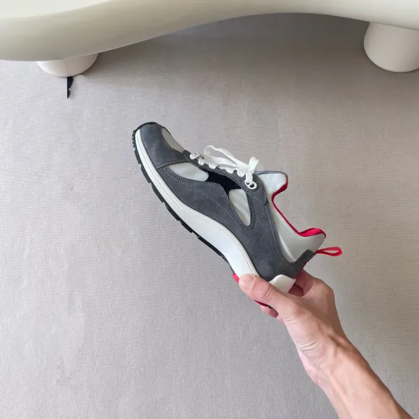 Dior B23 Low Gray White Red Sneakers - 3