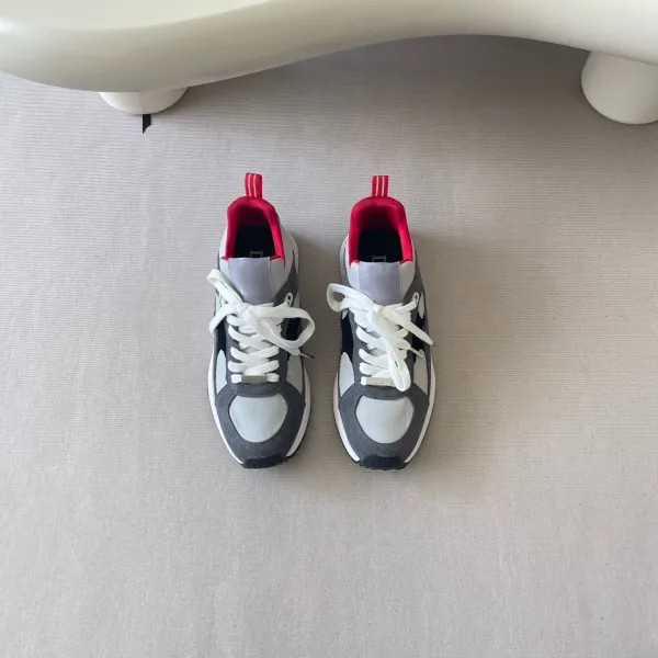 Dior B23 Low Gray White Red Sneakers - 7