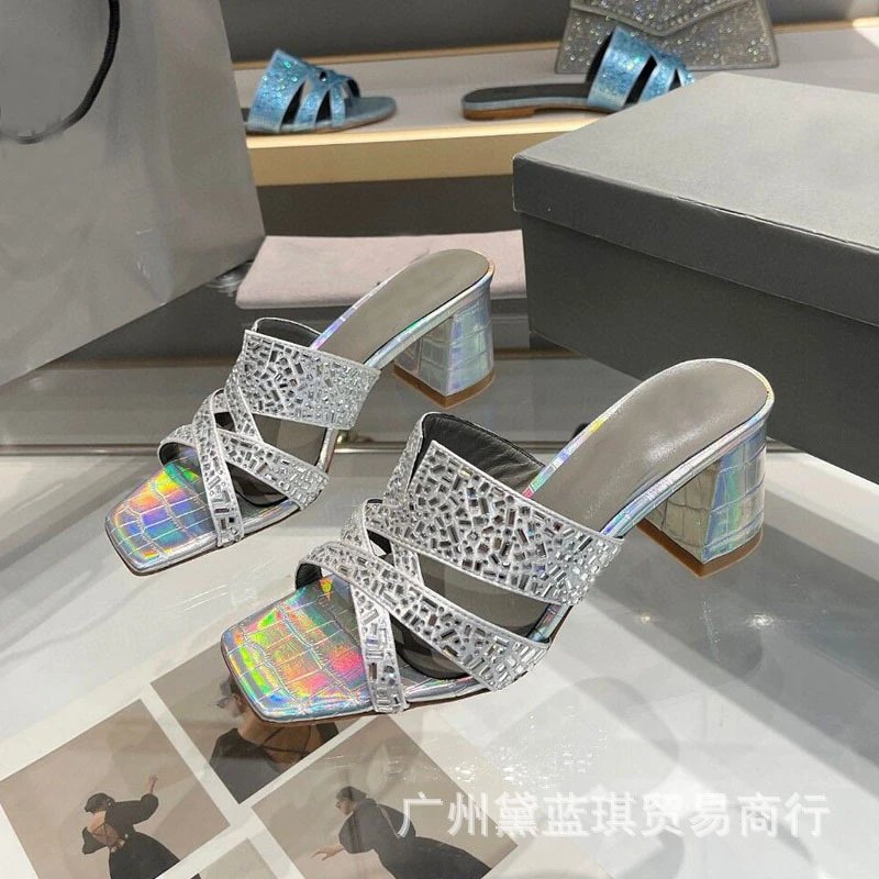 Square Toe Iridescent Silver