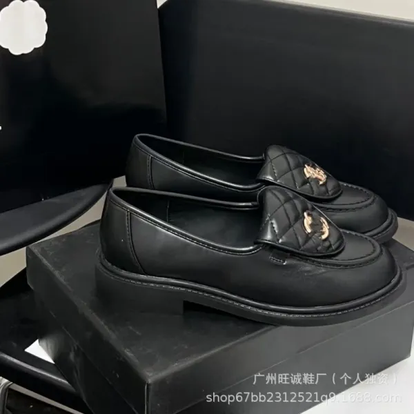 Chanel-inspired Quilted Loafers Black Slip-On Mules - 4