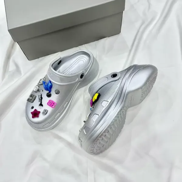 Balenciaga x Crocs Platform Clog Black with Charms Casual Shoes - 6